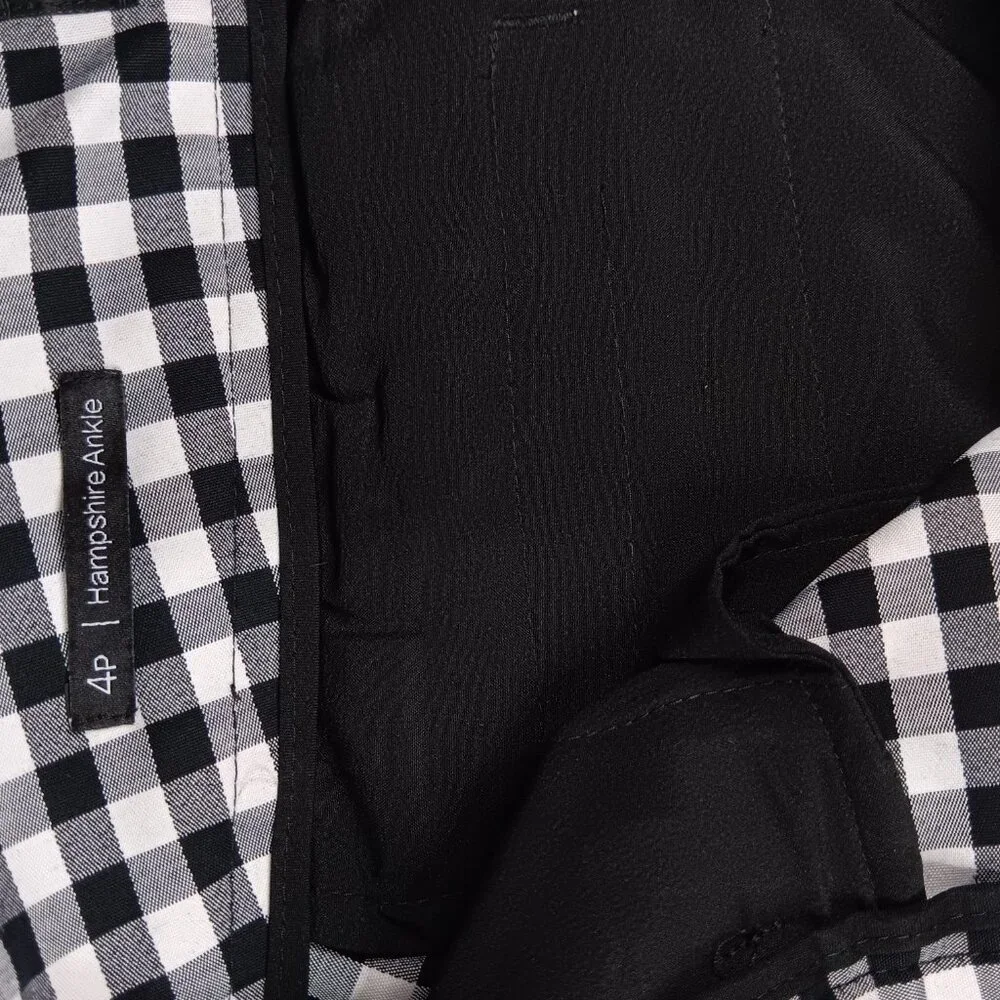 Talbots Pre-Owned Black and Ivory Hampshire Ankle Pants Size 4 Petite - Picture 11 of 13